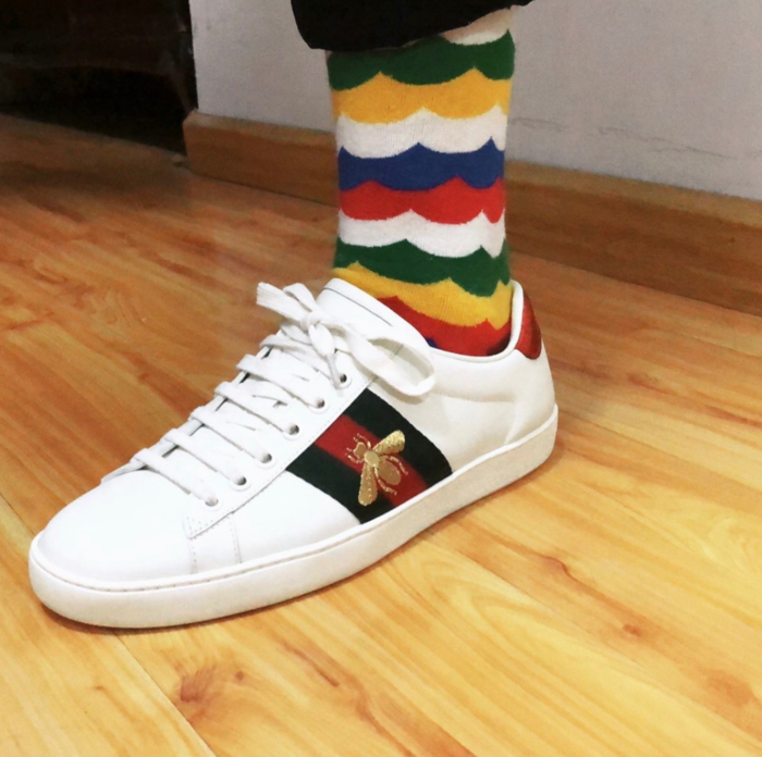 구찌 에이스 레더 스니커즈 화이트 photo review