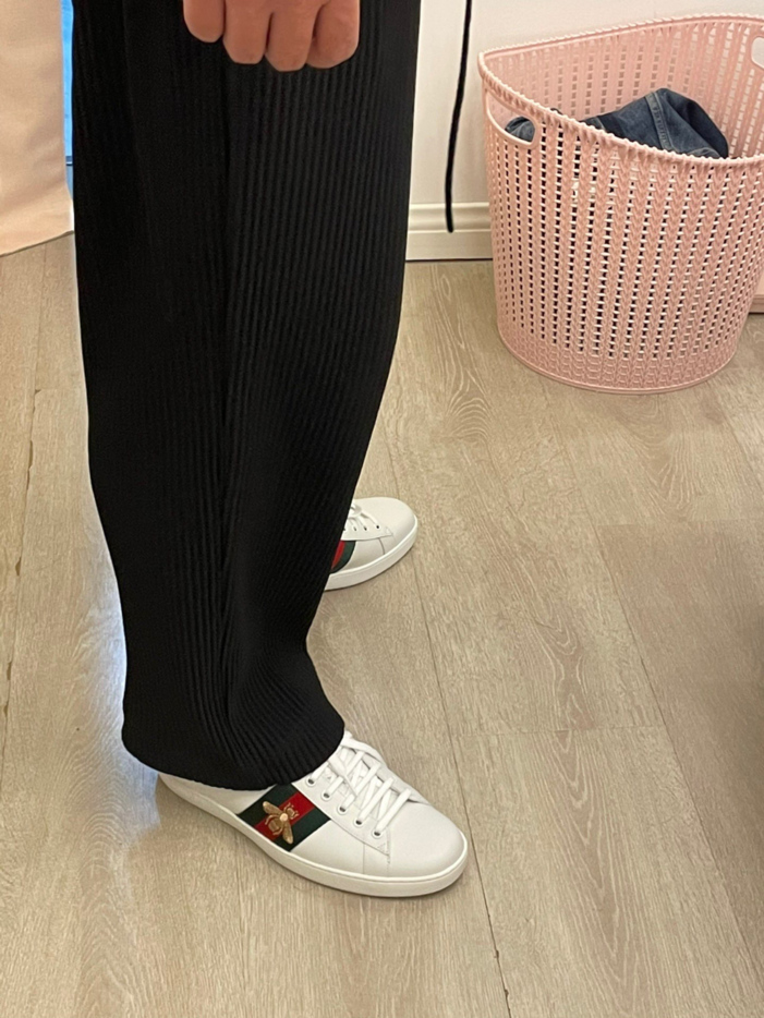구찌 에이스 레더 스니커즈 화이트 photo review