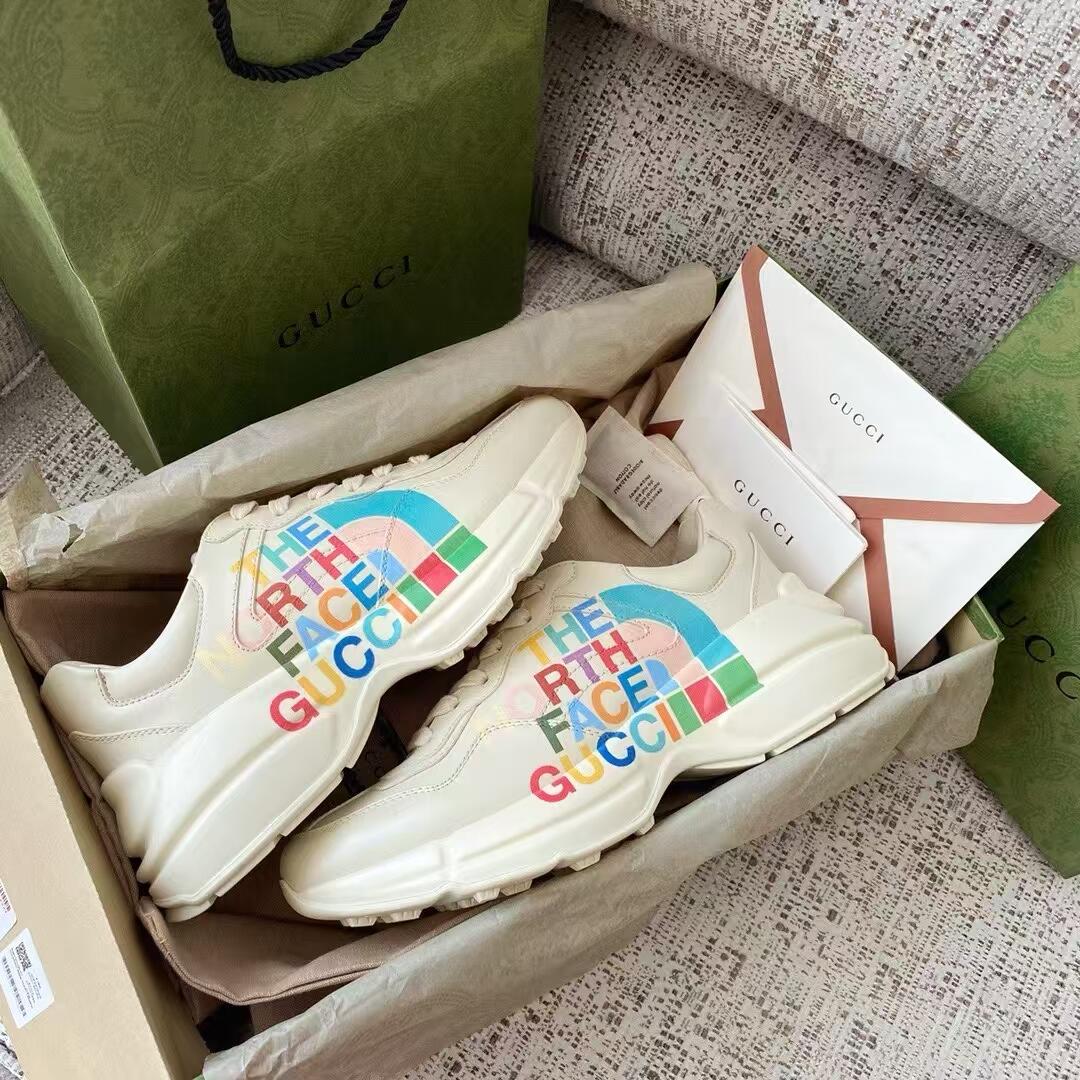 구찌 롸이톤 스니커즈 애니멀 프린트 아이보리 레더 photo review