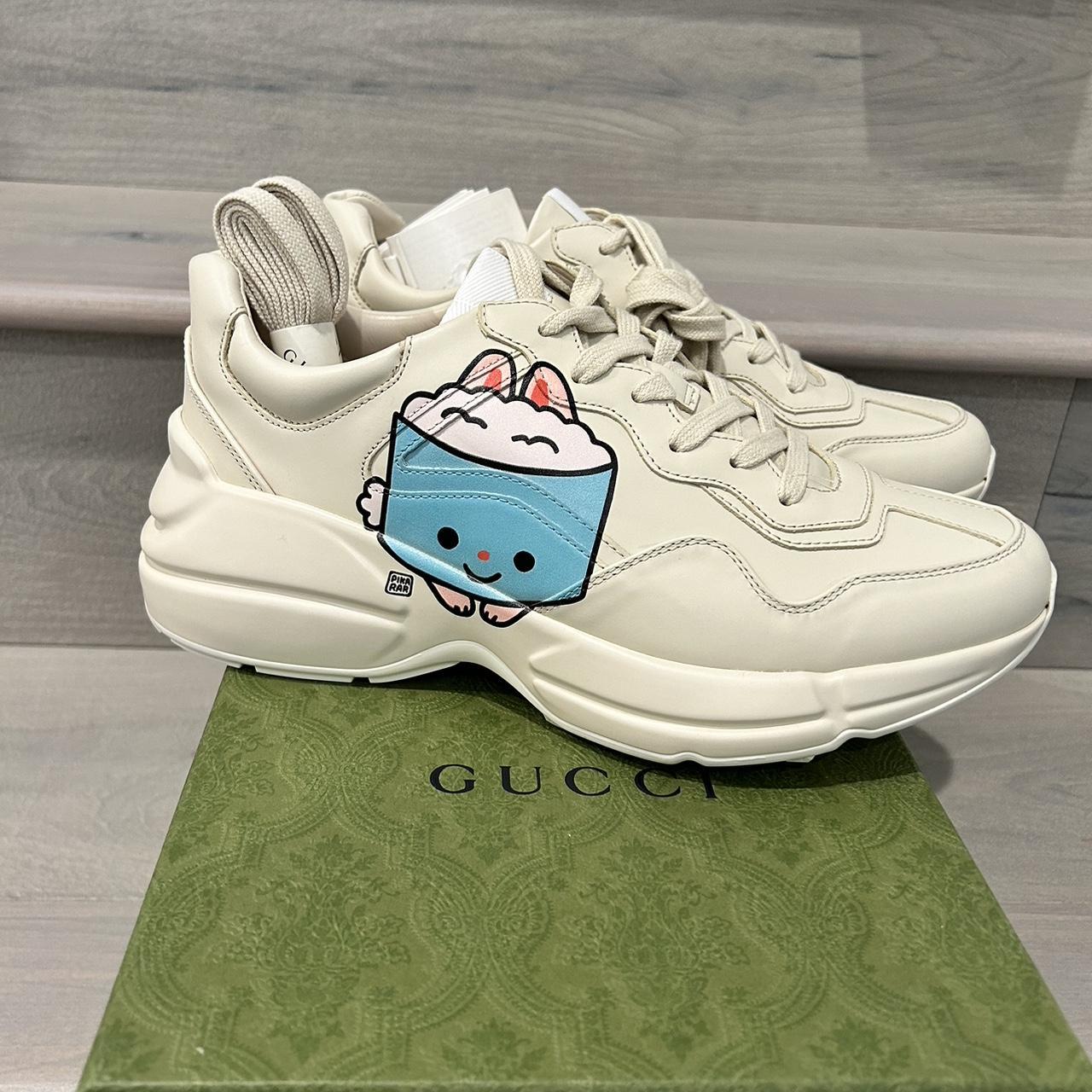 구찌 롸이톤 스니커즈 애니멀 프린트 아이보리 레더 photo review