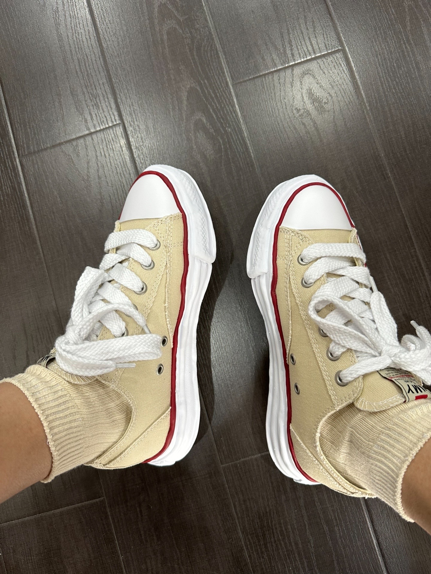 【GD❀스타일】메종 미하라 야스히로 피터슨 OG 솔 캔버스 로우탑 스니커즈 내츄럴 A04FW729-NATURAL photo review