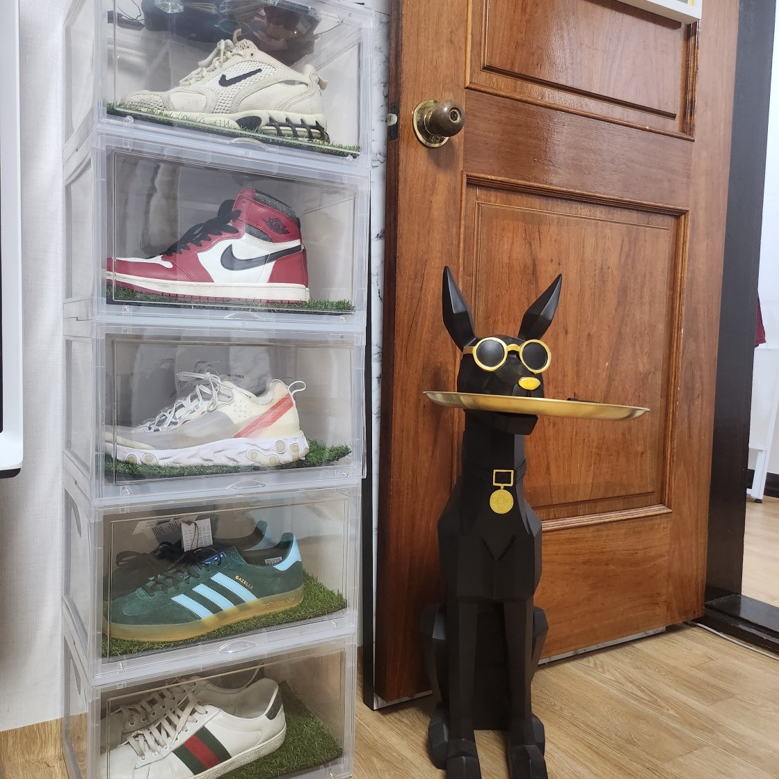 구찌 에이스 가죽 스니커즈 화이트 블루 386750 02JR0 9072 photo review