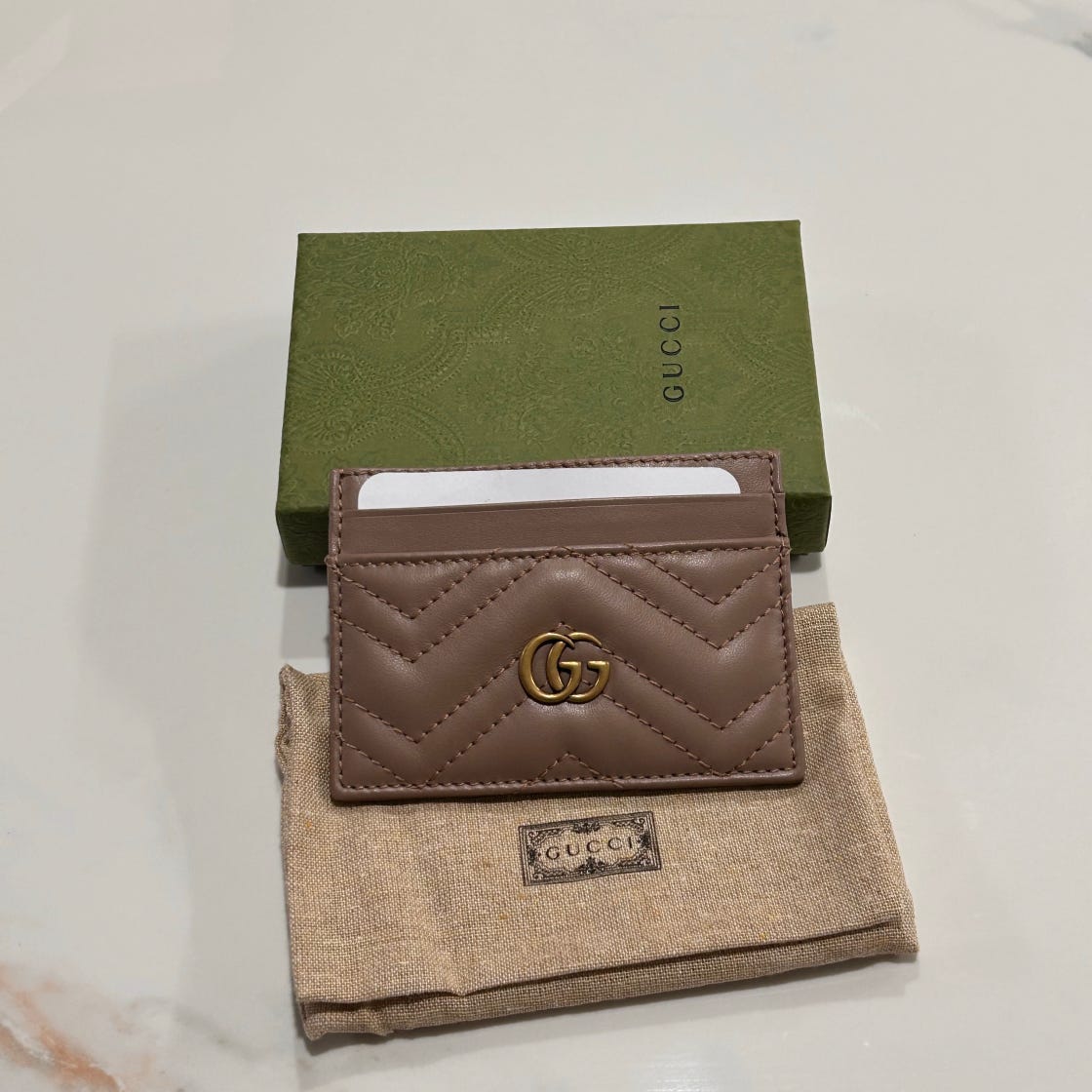 구찌 GG 마몽 마틀라세 카드지갑 카드케이스 더스티핑크 GUCCI 443127 DTD1T 5729 여성 photo review