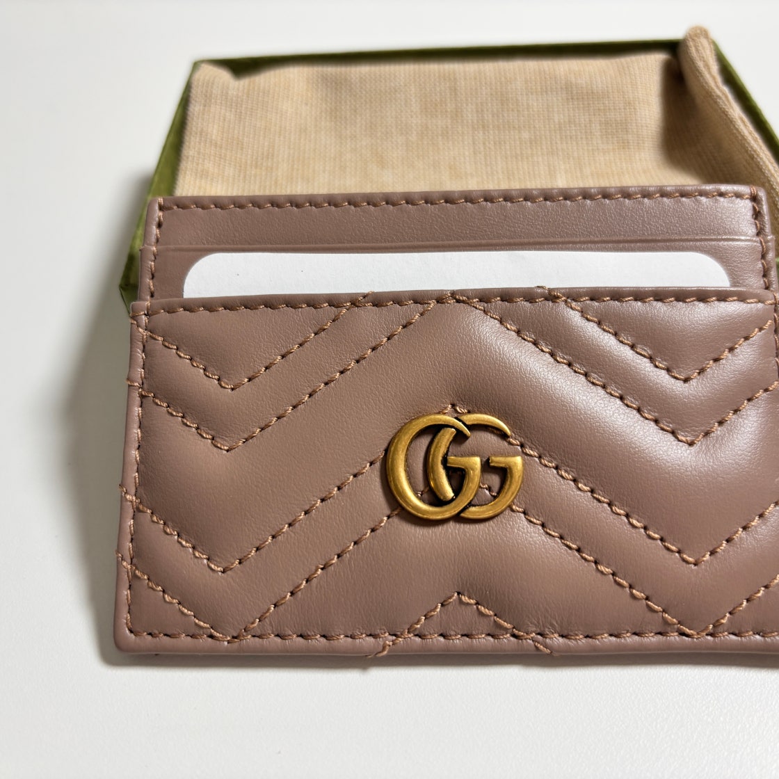 구찌 GG 마몽 마틀라세 카드지갑 카드케이스 더스티핑크 GUCCI 443127 DTD1T 5729 여성 photo review