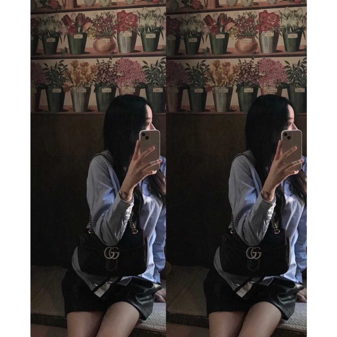 GUCCI 구찌 마몽 마틀라세 체인 숄더백 스몰 체인크로스백 블랙 443497 DTDIT 1000 여성 photo review
