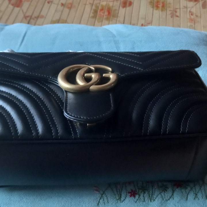 GUCCI 구찌 마몽 마틀라세 체인 숄더백 스몰 체인크로스백 블랙 443497 DTDIT 1000 여성 photo review