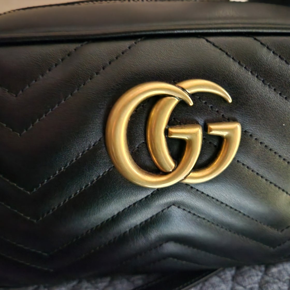 구찌 GG 마몽 스몰 마틀라세 숄더백 마몽 스몰 크로스백 금장 블랙 GUCCI 447632 DTD1T 1000 여성 photo review