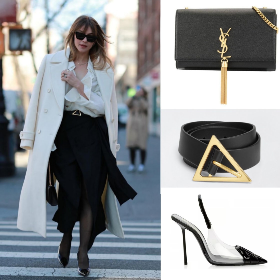 YSL 생로랑 모노그램 금장 테슬 케이트 체인 숄더백 블랙 452159 BOW0J 1000 여성 photo review