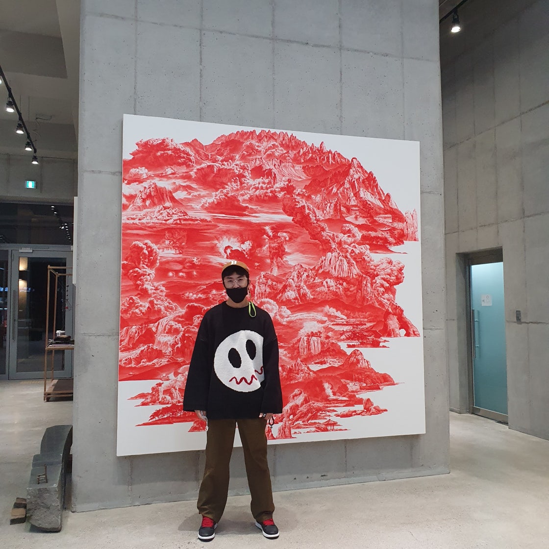 조던 1 레트로 하이 블랙 짐레드 블랙 555088-060 photo review