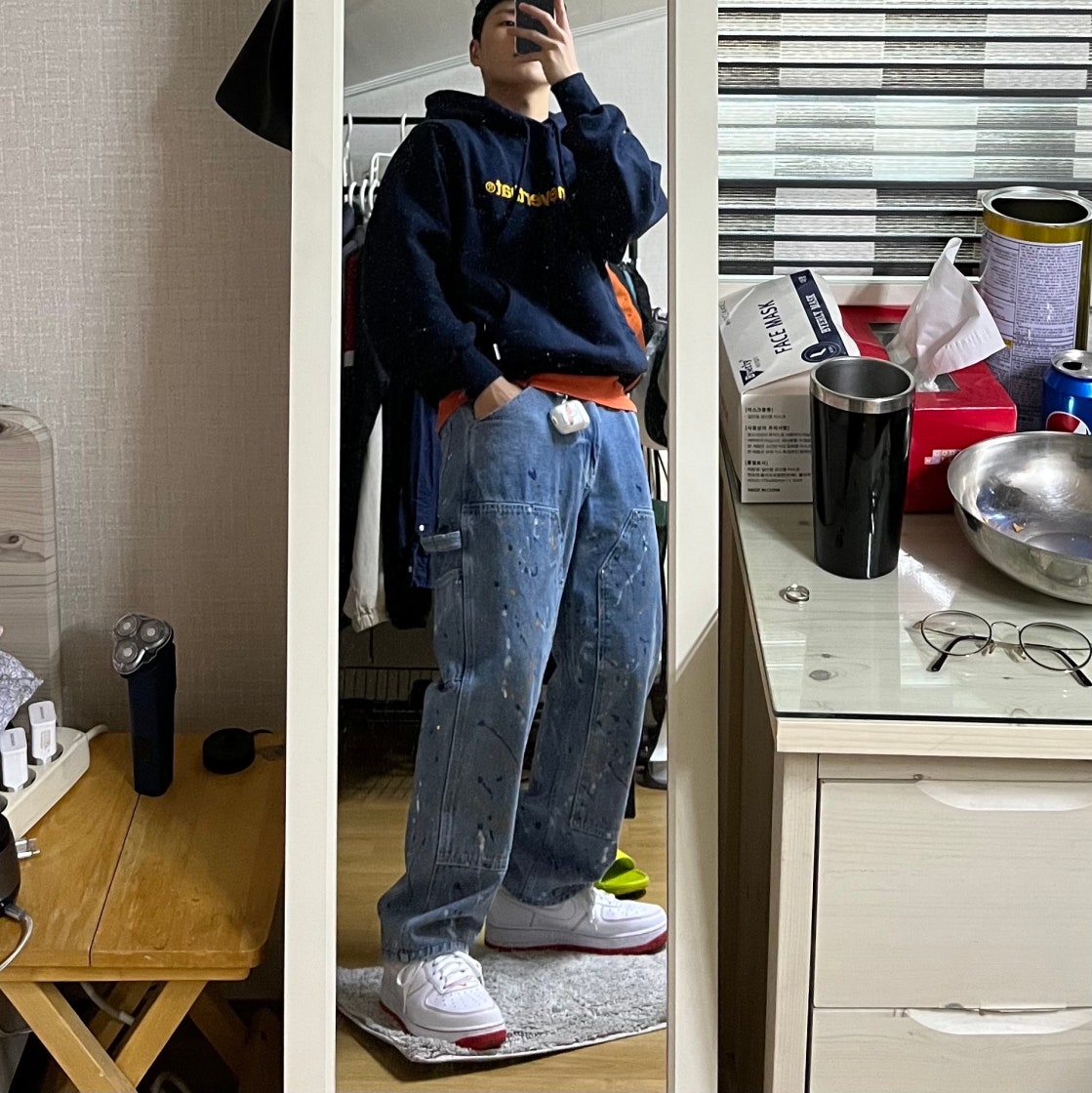 나이키 에어포스1 로우 스티치 흰빨 CV1724-100 photo review