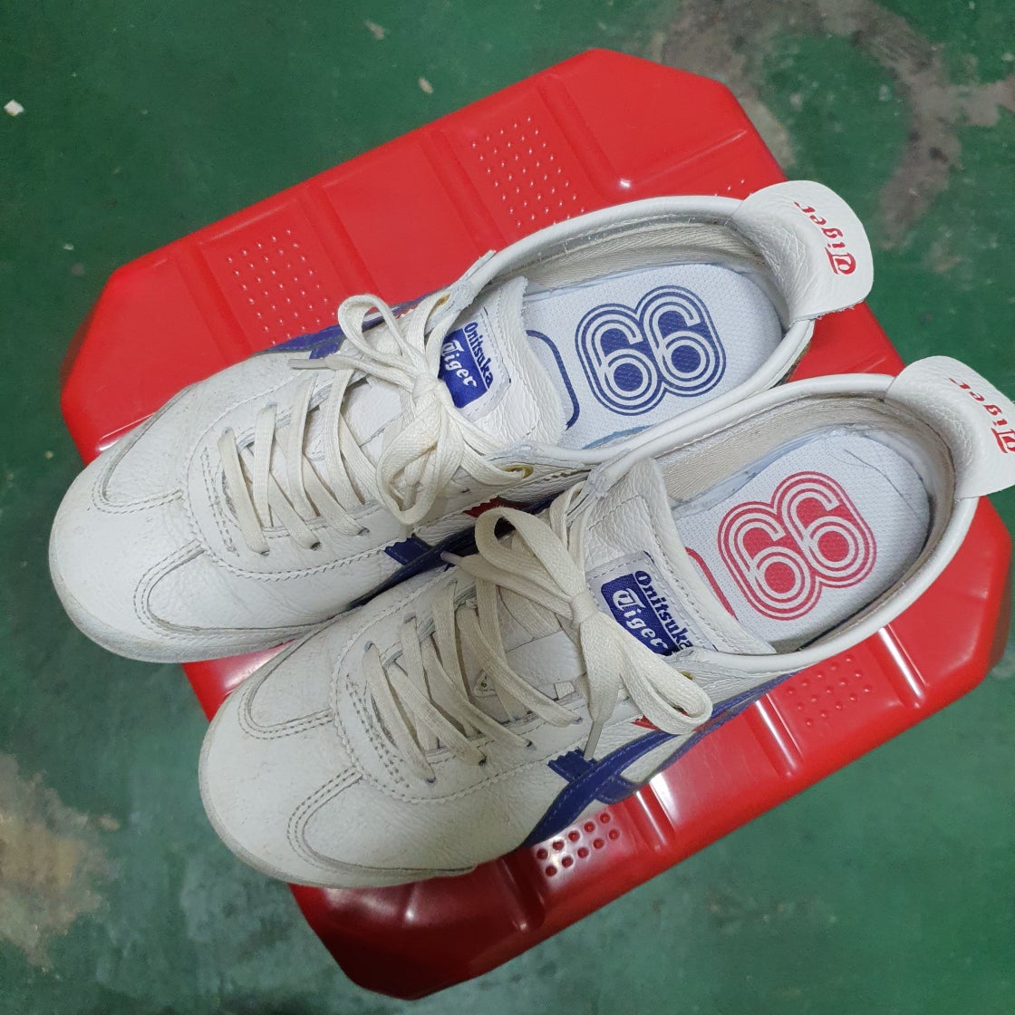 오니츠카 타이거 멕시코 66 화이트 다크 블루 D507L-0152 photo review