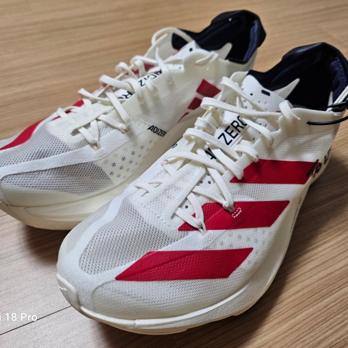 아디다스 아디제로 아디오스 프로 3 오프 화이트 베러 스칼렛 GW7261 photo review