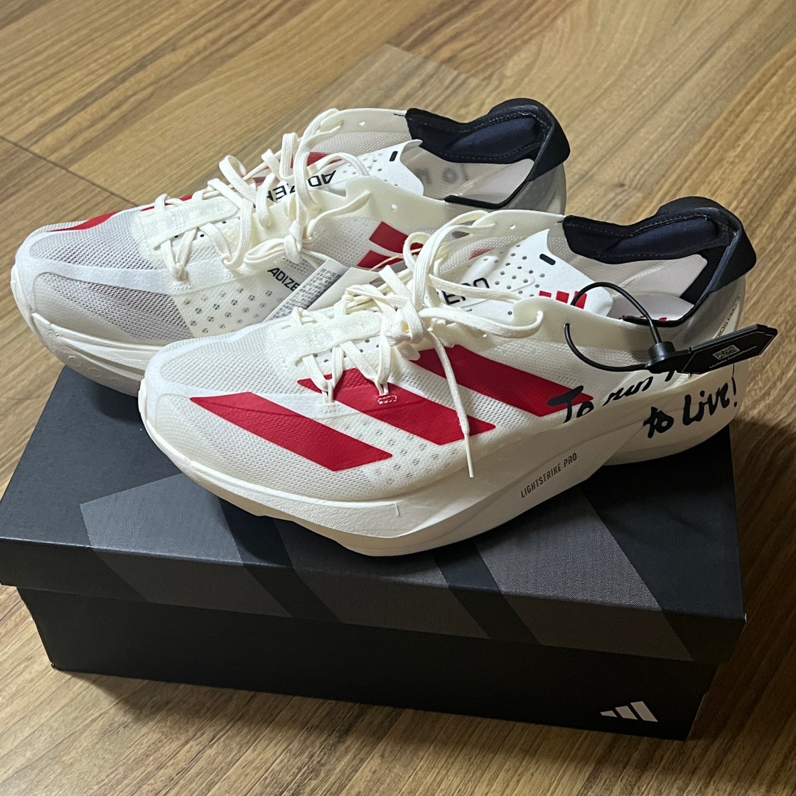 아디다스 아디제로 아디오스 프로 3 오프 화이트 베러 스칼렛 GW7261 photo review