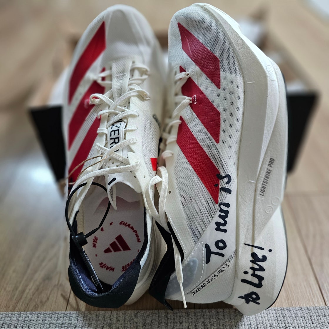 아디다스 아디제로 아디오스 프로 3 오프 화이트 베러 스칼렛 GW7261 photo review