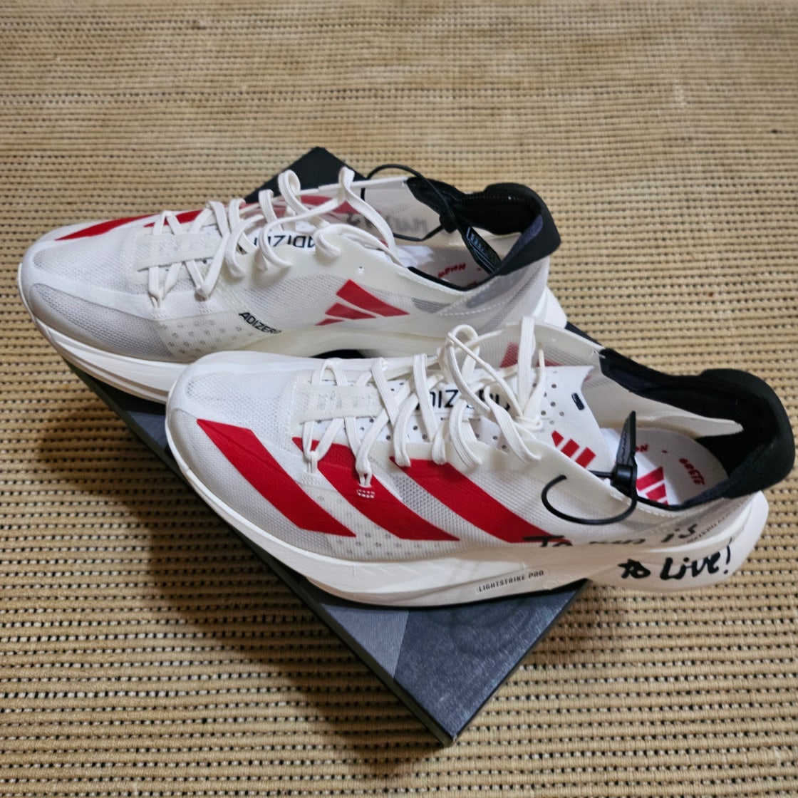 아디다스 아디제로 아디오스 프로 3 오프 화이트 베러 스칼렛 GW7261 photo review