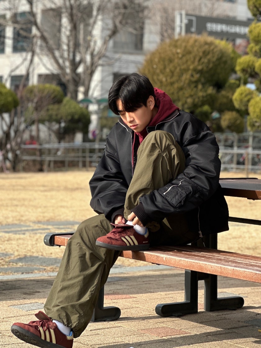 아디다스 x 웨일스 보너 나일론 삼바 폭스 브라운 샌디 베이지 IE0579 photo review