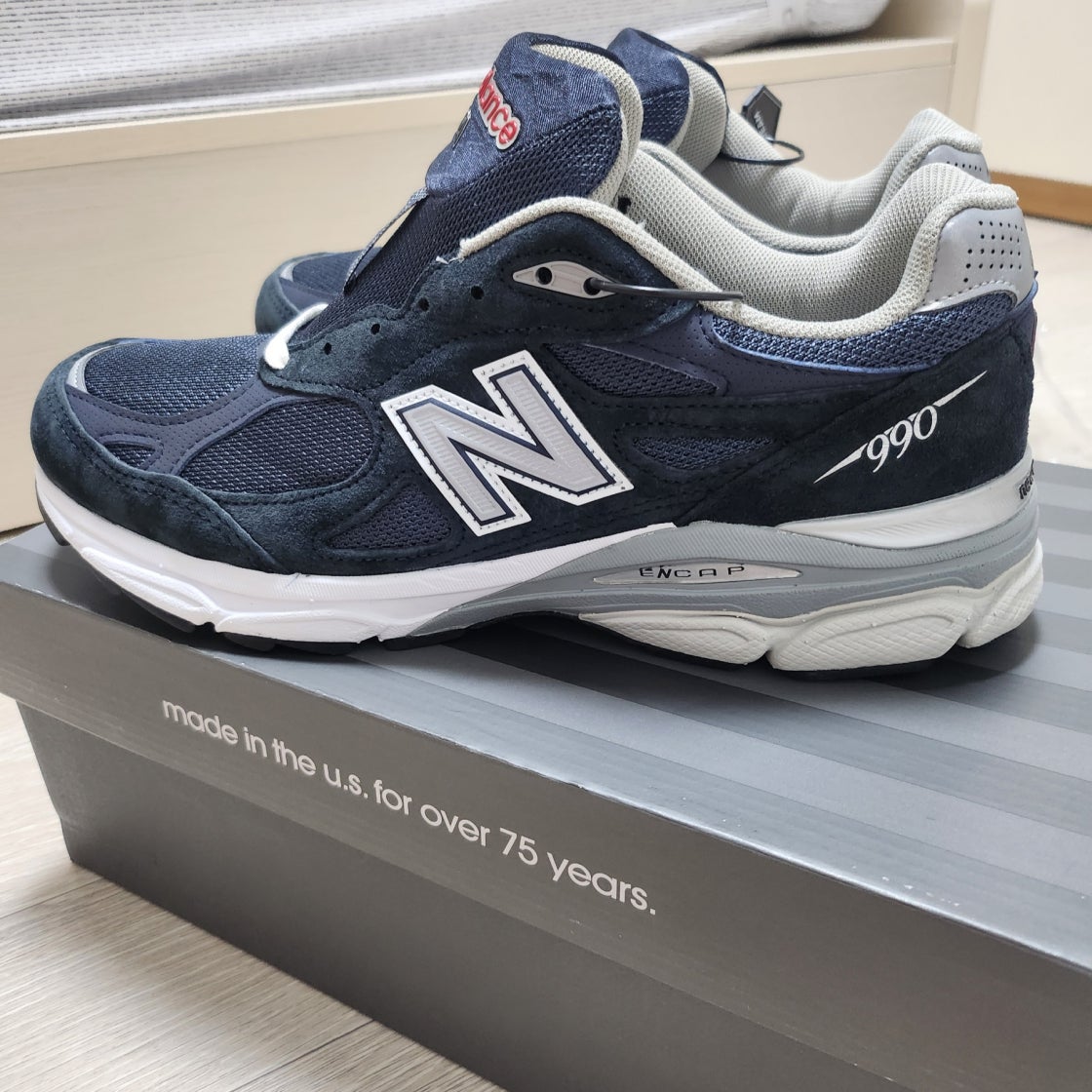 뉴발란스 990v3 메이드 인 USA 네이비 - D 스탠다드 M990NB3 photo review