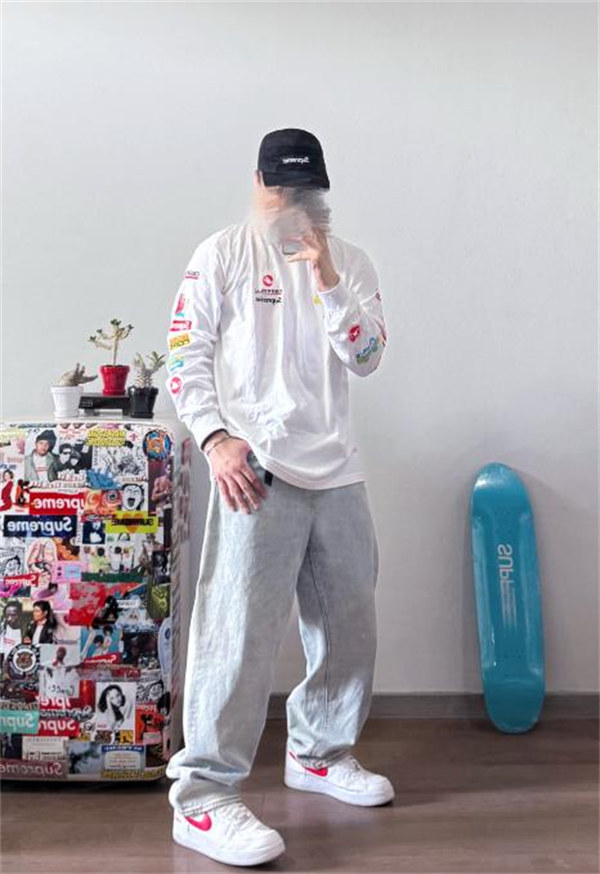 나이키 x 슈프림 에어포스 1 로우 화이트 스피드 레드 - 상하이 스토어 한정 CU9225-101 photo review