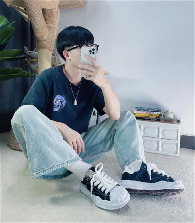 메종 미하라 야스히로 블레이키 OG 솔 캔버스 로우탑 스니커즈 블랙 A06FW704-BLACK photo review