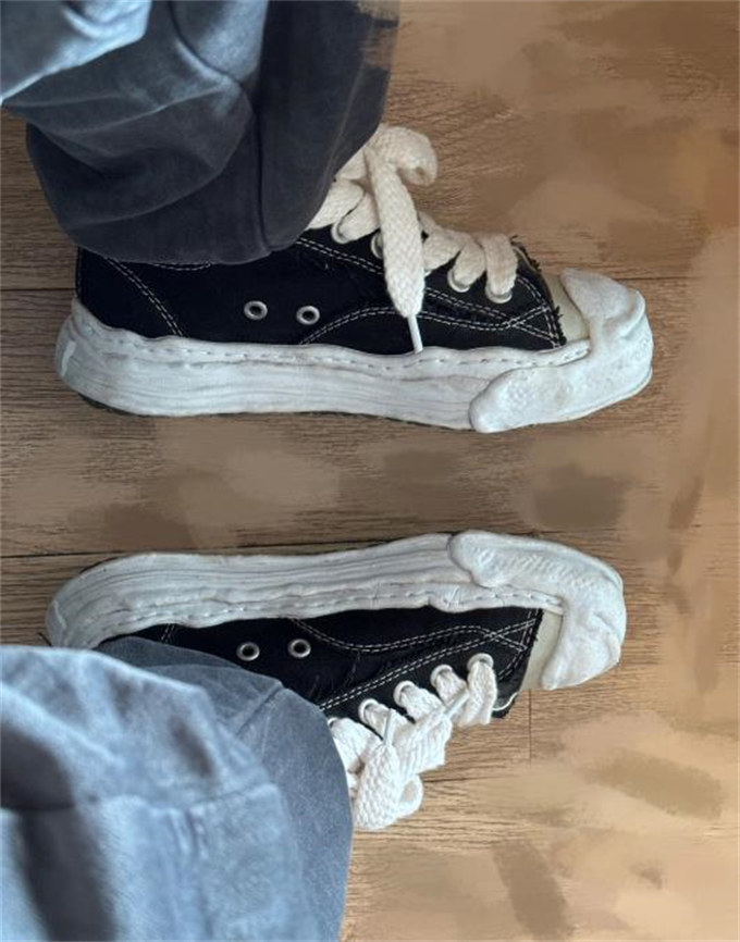 메종 미하라 야스히로 행크 OG DE 솔 캔버스 로우탑 스니커즈 블랙 A07FW727-BLACK photo review