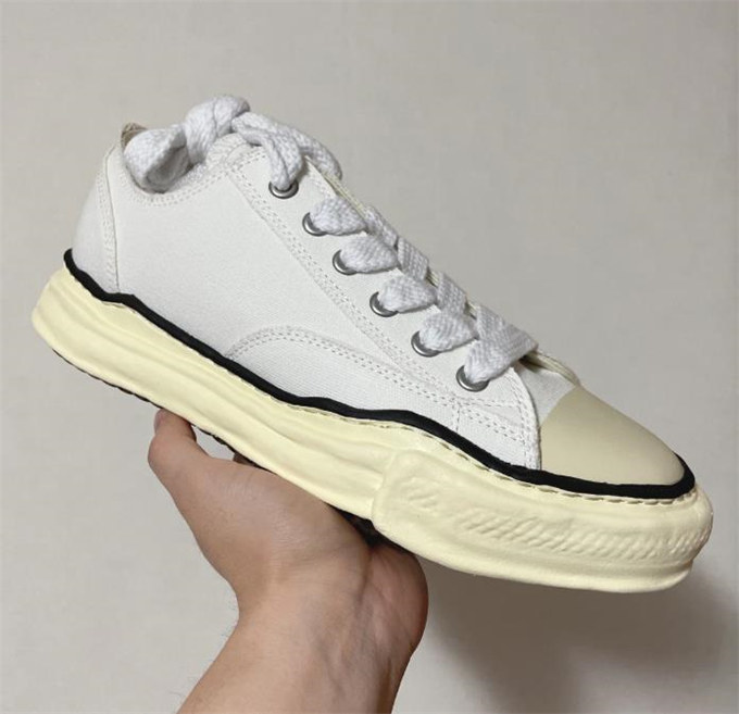 메종 미하라 야스히로 피터슨 VL OG 솔 캔버스 로우탑 스니커즈 화이트 A09FW733-WHITE photo review
