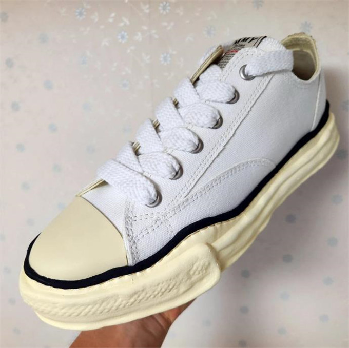 메종 미하라 야스히로 피터슨 VL OG 솔 캔버스 로우탑 스니커즈 화이트 A09FW733-WHITE photo review
