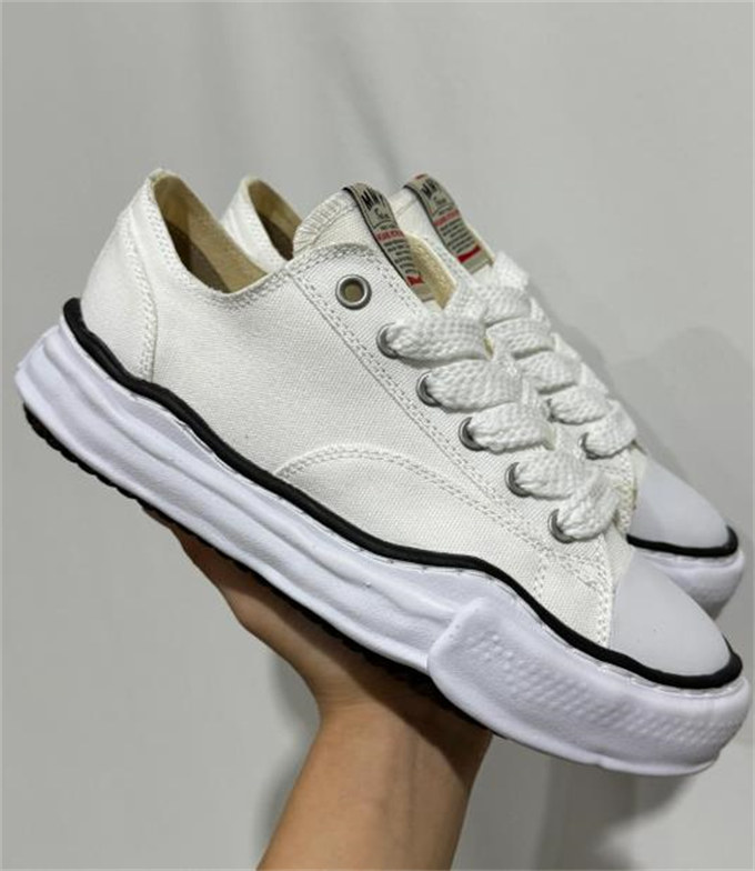 메종 미하라 야스히로 피터슨 OG 솔 캔버스 로우 스니커즈 화이트 A01FW702-WHITE photo review