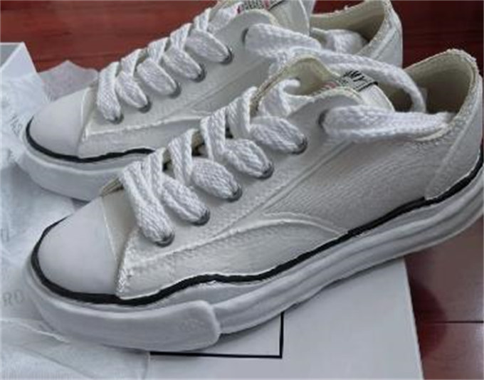 메종 미하라 야스히로 피터슨 OG 솔 캔버스 로우 스니커즈 화이트 A01FW702-WHITE photo review
