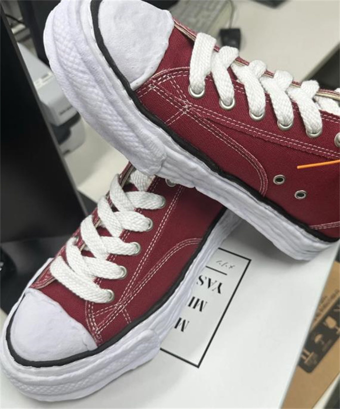 【G-Dragon 스타일 아이템!】메종 미하라 야스히로 피터슨23 OG 솔 캔버스 로우탑 스니커즈 보르도 A11FW702-BORDEAUX photo review